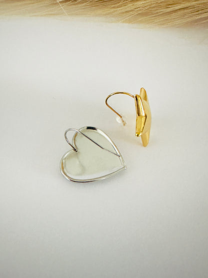 Mix Silver Heart & Gold Star Earrings