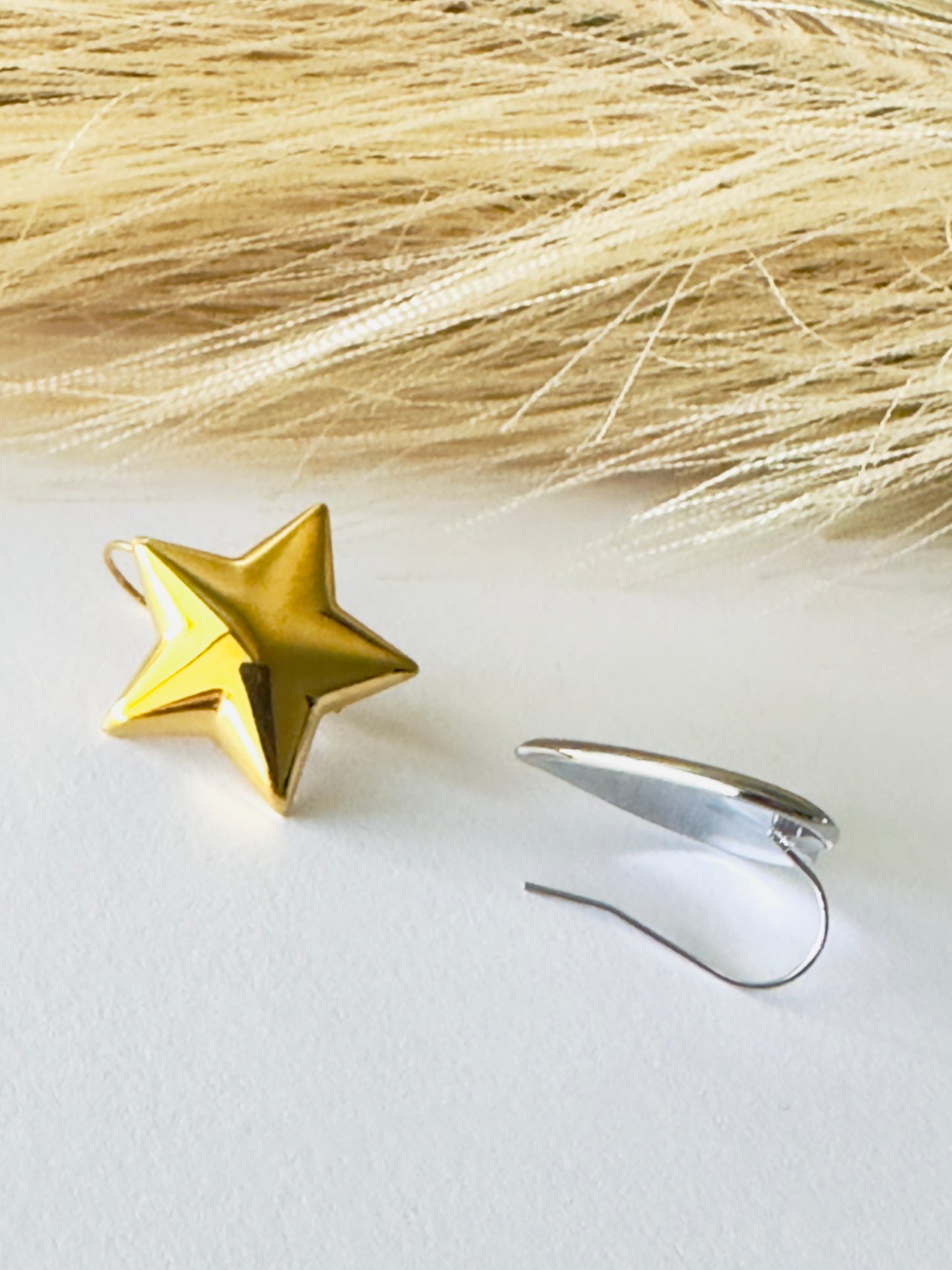 Mix Silver Heart & Gold Star Earrings