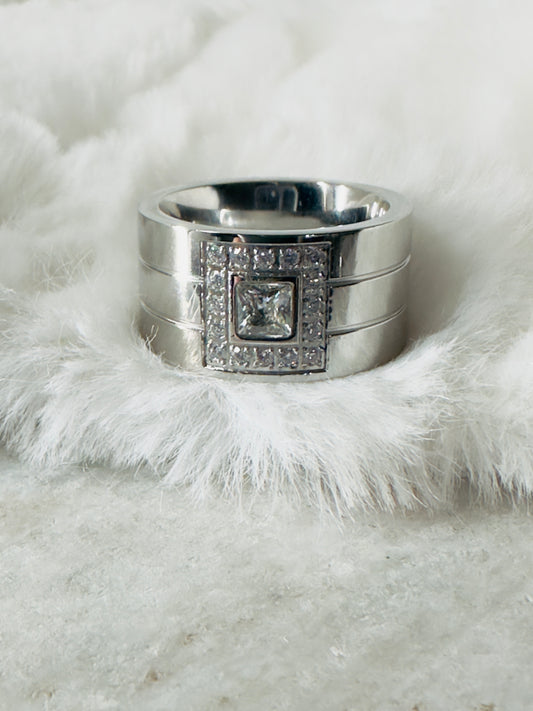 Crystal Silver Ring