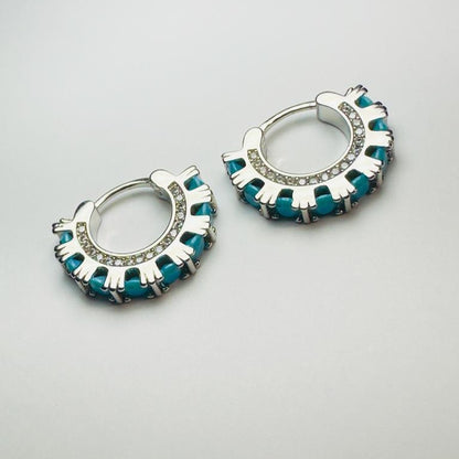 Martina Geometric Turquoise Hoop