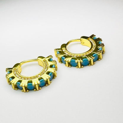 Martina Geometric Turquoise Hoop