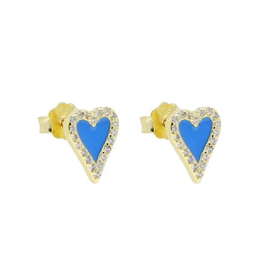 Mini Heart Turquoise Stud