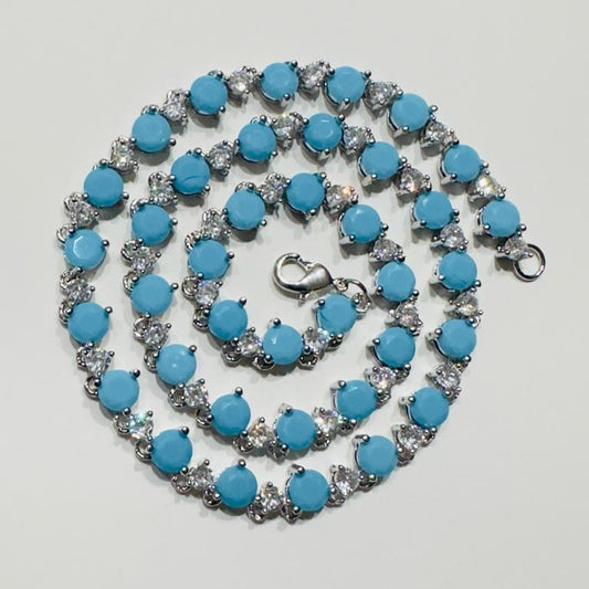 Turkish Lucky Silver Tennis Necklace