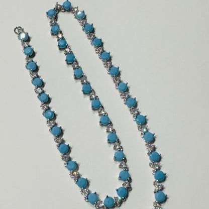 Turkish Lucky Silver Tennis Necklace