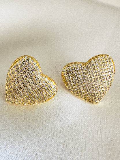 Valery Zirconia Big Heart Stud