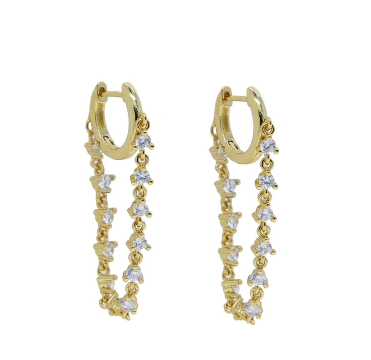 Emilia Chain Zirconia Hoops