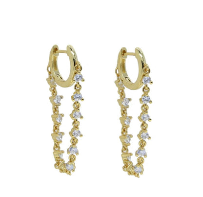 Emilia Chain Zirconia Hoops