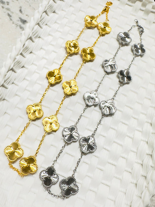 Ten Laser Clovers Luxury Necklace